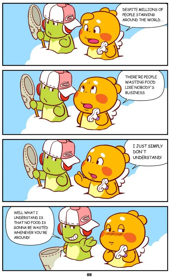 Qoobee Comics 090 – Wasting Food is not Good